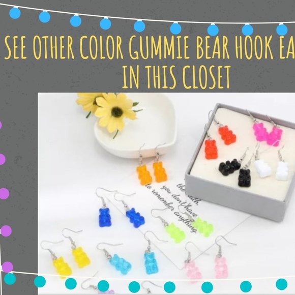 Gummy Bear Earrings  - Blue Tones - Picture 4 of 4